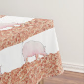 Niedliches rosa Schwein im Muck Funny Wasserfarbe  Tischdecke (Beispiel)