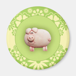 Niedliches rosa Schwein Magnet