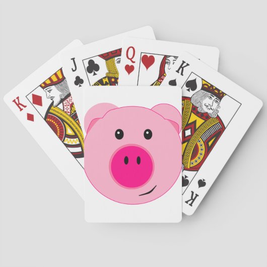 Niedliches rosa Schwein Spielkarten (Rückseite)