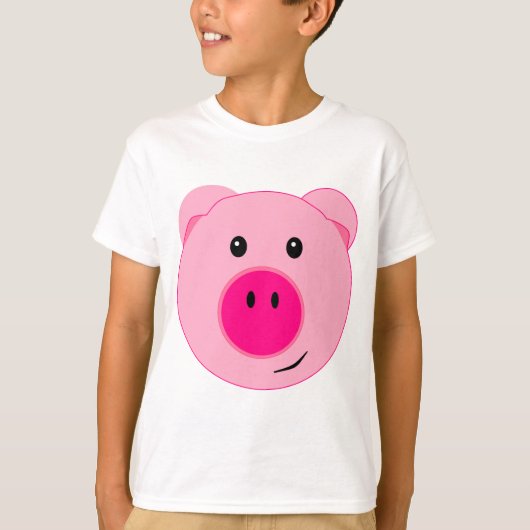 Niedliches rosa Schwein T-Shirt (Vorderseite)