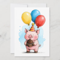 Niedliches rosa Schwein und Cupcake Kinder Geburts