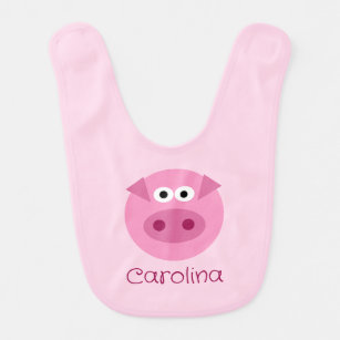 Niedliches rosa Schweinchen Cartoon Baby-Bib für N Babylätzchen