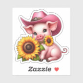 Niedliches rosa Schweinefleisch mit Cowgirl-Hut mi Aufkleber (Blatt)