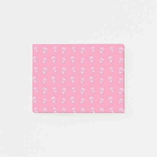 Niedliches rosa Schweinmuster Post-it Klebezettel (Vorderseite)