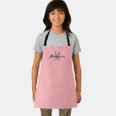 Niedliches Rosa Script Monogram Personalisiert Kid Schürze (Insitu)