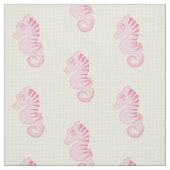 Niedliches rosa Seepferd-Gewebe Stoff (Muster)