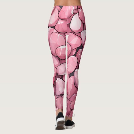 Niedliches rosa Steinmuster Leggings (Rückseite)