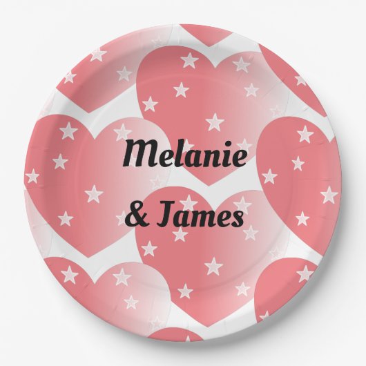 Niedliches rosa Sternenmuster Pappteller (Vorderseite)