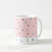 Niedliches rosa Sternmuster Personalisierter Name  Kaffeetasse (VorderseiteRechts)
