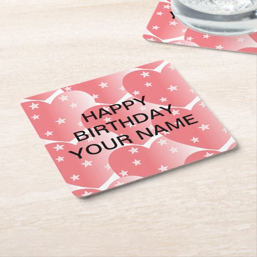 Niedliches rosa Sternmuster Rechteckiger Pappuntersetzer (angewinkelt)