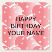 Niedliches rosa Sternmuster Rechteckiger Pappuntersetzer (Vorderseite)