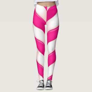 Niedliches rosa süßes Zuckerstange-Muster Leggings