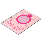 Niedliches rosa Turtle Babe Notebook Notizblock (Linke Seite)