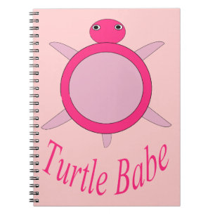 Niedliches rosa Turtle Babe Notebook Notizblock