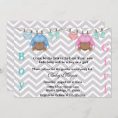 Niedliches rosa u. blaues Geschlecht decken Party Einladung (Vorne/Hinten)