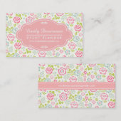 Niedliches rosa u. blaues Girly mit Visitenkarte (Vorne/Hinten)