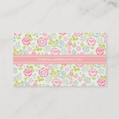 Niedliches rosa u. blaues Girly mit Visitenkarte (Rückseite)