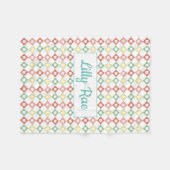 Niedliches rosa und blau geometrische Printwerbung Fleecedecke (Vorderseite (Horizontal))