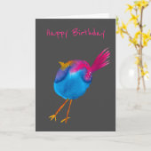 Niedliches Rosa und Blaue Vogelart Karte (Gelbe Blume)