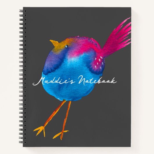 Niedliches Rosa und Blaue Vogelart Notizblock (Vorderseite)