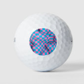 Niedliches rosa und blaues Abstraktes Prüfplatinen Golfball (Vorderseite)
