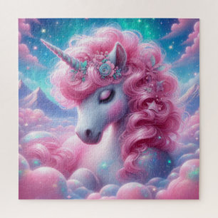 Niedliches Rosa und blaues Einhorn Puzzle