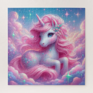 Niedliches Rosa und blaues Einhorn Puzzle