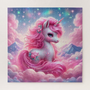 Niedliches Rosa und blaues Einhorn Puzzle