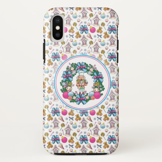 Niedliches Rosa und blaues Weihnachtslied Case-Mate iPhone Hülle (Rückseite)