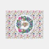 Niedliches Rosa und blaues Weihnachtslied Fleecedecke (Vorderseite (Horizontal))