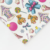 Niedliches Rosa und blaues Weihnachtslied Fleecedecke (Ecke)