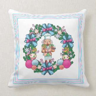Niedliches Rosa und blaues Weihnachtslied Kissen