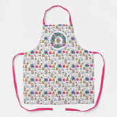 Niedliches Rosa und blaues Weihnachtslied Schürze (Vorderseite)