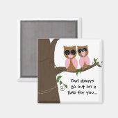 Niedliches Rosa und Braun mit Sprichwort Magnet (Vorderseite/Rückseite)