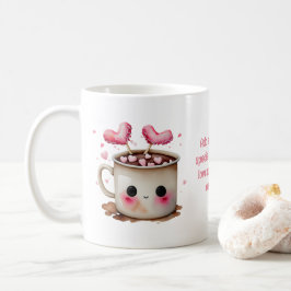 Niedliches Rosa und cremefarbenes Wasser - Kakao L Kaffeetasse