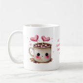 Niedliches Rosa und cremefarbenes Wasser - Kakao L Kaffeetasse (Links)