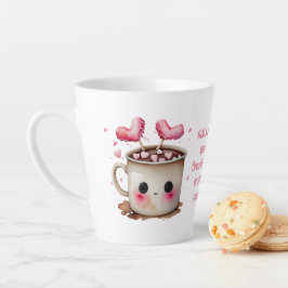 Niedliches Rosa und cremefarbenes Wasser - Kakao L Milchtasse