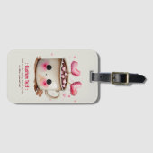 Niedliches Rosa und cremefarbenes Wasser - Kakao T Gepäckanhänger (Vorderseite (Horizontal))