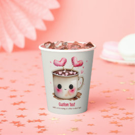 Niedliches Rosa und cremefarbenes Wasser - Kakao T Pappbecher