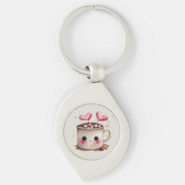Niedliches Rosa und cremefarbenes Wasser - Kakao T Schlüsselanhänger