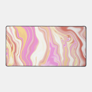 Niedliches rosa und gelbes Muster Schreibtischunterlage