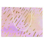 Niedliches Rosa und Gold Große Geschenktüte (Rückseite)