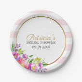 Niedliches Rosa und goldfarbenes Brautparty Pappteller (Vorderseite)