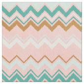 Niedliches Rosa und Goldkatzenikat Zickzack Stoff (Nahaufnahme)