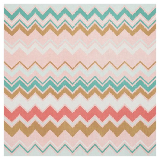 Niedliches Rosa und Goldkatzenikat Zickzack Stoff (Muster)