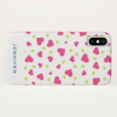 Niedliches rosa und grünes Herz-Kreislauf-Muster Case-Mate iPhone Hülle (Rückseite (Horizontal))