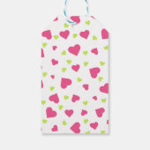 Niedliches rosa und grünes Herz-Kreislauf-Muster d Geschenkanhänger (Rückseite)