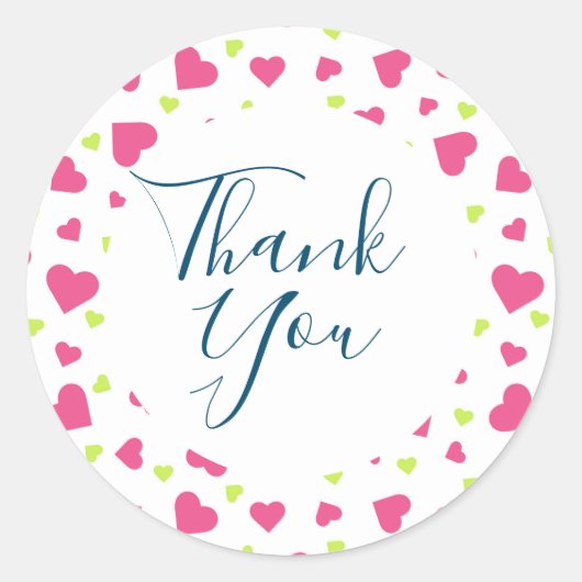 Niedliches rosa und grünes Herz-Kreislauf-Muster d Runder Aufkleber (Vorderseite)