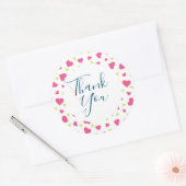 Niedliches rosa und grünes Herz-Kreislauf-Muster d Runder Aufkleber (Umschlag)