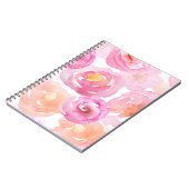 Niedliches Rosa- und Orange-Blume-Notebook Notizblock (Linke Seite)